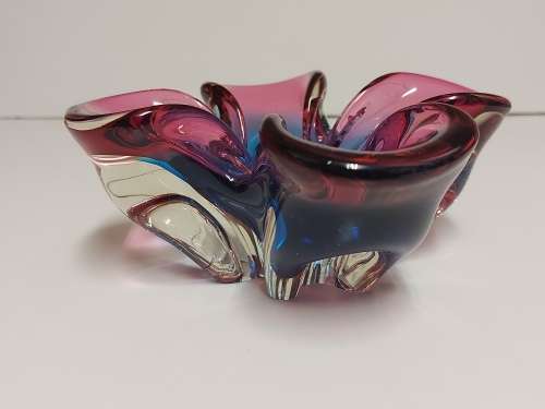 AMAZINGLY BEAUTIFUL MURANO STUDIO ART GLASS MULTIPLE COLOURS BOWL HEAVY BOWL, WEIGHING 1,523 KG