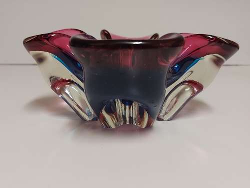 AMAZINGLY BEAUTIFUL MURANO STUDIO ART GLASS MULTIPLE COLOURS BOWL HEAVY BOWL, WEIGHING 1,523 KG