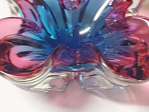 AMAZINGLY BEAUTIFUL MURANO STUDIO ART GLASS MULTIPLE COLOURS BOWL HEAVY BOWL, WEIGHING 1,523 KG