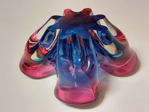 AMAZINGLY BEAUTIFUL MURANO STUDIO ART GLASS MULTIPLE COLOURS BOWL HEAVY BOWL, WEIGHING 1,523 KG