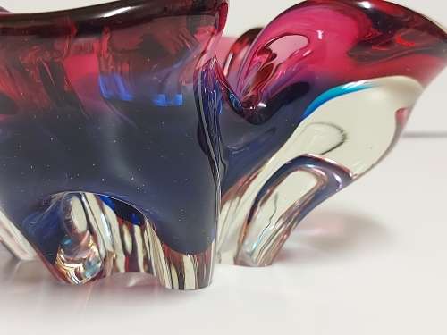 AMAZINGLY BEAUTIFUL MURANO STUDIO ART GLASS MULTIPLE COLOURS BOWL HEAVY BOWL, WEIGHING 1,523 KG