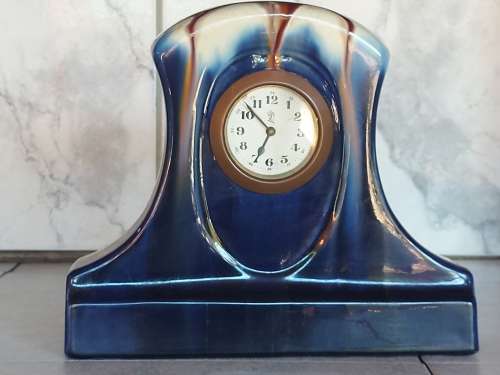 AWESOME FIND! VINTAGE MINERVA PORCELAIN SHELF MANTEL CLOCK, WORKING CONDITION UNKNOWN