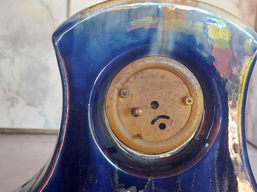 AWESOME FIND! VINTAGE MINERVA PORCELAIN SHELF MANTEL CLOCK, WORKING CONDITION UNKNOWN
