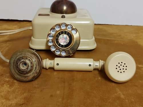 VINTAGE BAKELITE, METAL AND BRASS JN-4 TELEPHONE, WORKING
