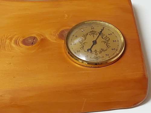 BAROMASTER MADE IN FRANCE WOOD AND BRASS BAROMETER AND THERMOMETER