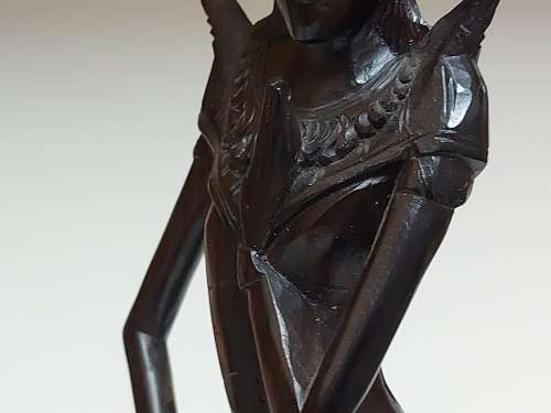 VINTAGE INTRICATELY HAND-CARVED ROSEWOOD ORIENTAL DEITY