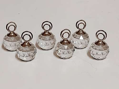 AWESOME! BOXED SWAROVSKI CRYSTALS SET OF SIX PLACE CARD HOLDERS