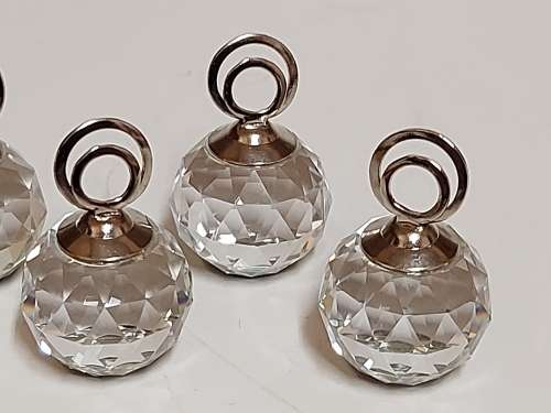 AWESOME! BOXED SWAROVSKI CRYSTALS SET OF SIX PLACE CARD HOLDERS