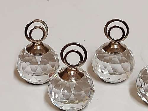 AWESOME! BOXED SWAROVSKI CRYSTALS SET OF SIX PLACE CARD HOLDERS