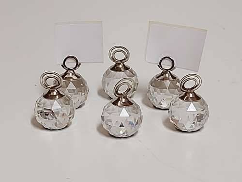 AWESOME! BOXED SWAROVSKI CRYSTALS SET OF SIX PLACE CARD HOLDERS