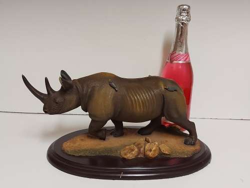 RARE LIMITED EDITION 428 OF 500 FEATHERS OF KNYSNA WILDLIFE HAND CRAFTED RHINOCEROS
