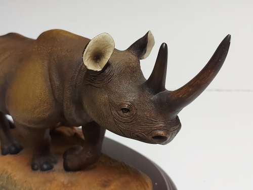 RARE LIMITED EDITION 428 OF 500 FEATHERS OF KNYSNA WILDLIFE HAND CRAFTED RHINOCEROS