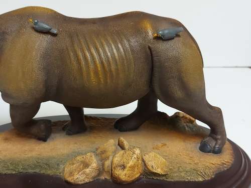 RARE LIMITED EDITION 428 OF 500 FEATHERS OF KNYSNA WILDLIFE HAND CRAFTED RHINOCEROS