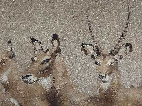 AMAZING FIND! RARE IVOR-ROBERT JONES (1913 - 1996) ORIGINAL GOUACHE PAINTING ON QUARTZITE STONE