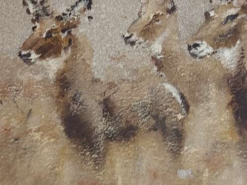 AMAZING FIND! RARE IVOR-ROBERT JONES (1913 - 1996) ORIGINAL GOUACHE PAINTING ON QUARTZITE STONE