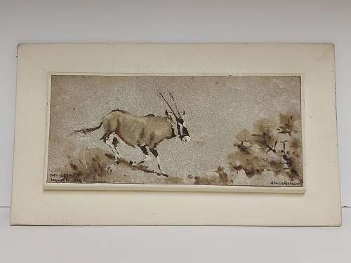 AMAZING FIND! RARE IVOR ROBERT -JONES (1913 - 1996) ORIGINAL GOUACHE PAINTING ON QUARTZITE STONE