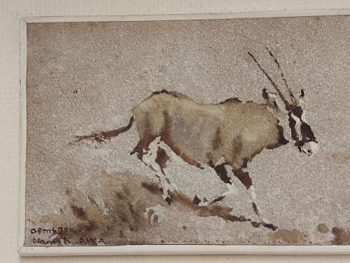 AMAZING FIND! RARE IVOR ROBERT -JONES (1913 - 1996) ORIGINAL GOUACHE PAINTING ON QUARTZITE STONE