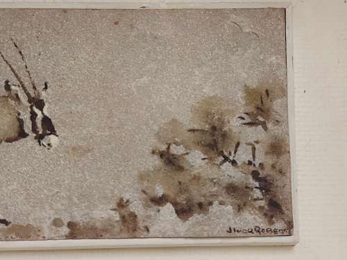 AMAZING FIND! RARE IVOR ROBERT -JONES (1913 - 1996) ORIGINAL GOUACHE PAINTING ON QUARTZITE STONE