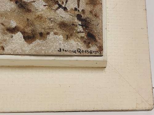 AMAZING FIND! RARE IVOR ROBERT -JONES (1913 - 1996) ORIGINAL GOUACHE PAINTING ON QUARTZITE STONE