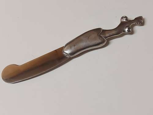 VINTAGE CARROL BOYES FUNCTIONAL ART EARLY DESIGN PEWTER AND STAINLESS BUTTER SPREADER