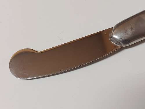 VINTAGE CARROL BOYES FUNCTIONAL ART EARLY DESIGN PEWTER AND STAINLESS BUTTER SPREADER
