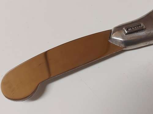 VINTAGE CARROL BOYES FUNCTIONAL ART EARLY DESIGN PEWTER AND STAINLESS BUTTER SPREADER