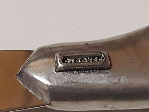 VINTAGE CARROL BOYES FUNCTIONAL ART EARLY DESIGN PEWTER AND STAINLESS BUTTER SPREADER