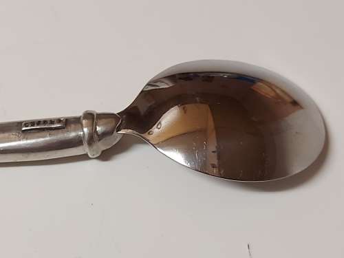 VINTAGE CARROL BOYES FUNCTIONAL ART EARLY DESIGN PEWTER AND STAINLESS LARGE SERVING SPOON