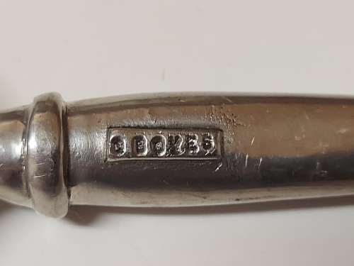 VINTAGE CARROL BOYES FUNCTIONAL ART EARLY DESIGN PEWTER AND STAINLESS LARGE SERVING SPOON