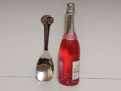 VINTAGE CARROL BOYES FUNCTIONAL ART EARLY DESIGN PEWTER AND STAINLESS STEEL SERVING SPOON