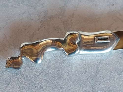 AWESOME CARROL BOYES FUNCTIONAL ART  PEWTER AND STAINLESS STEEL BREAD KNIFE