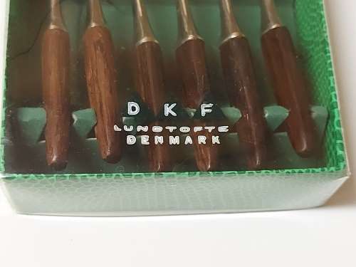 DANISH MID-CENTURY LUNDTOFTE DENMARK DESIGNED BY TIAS ECKHOFF SET OF SIX BOXED COFFEE SPOONS