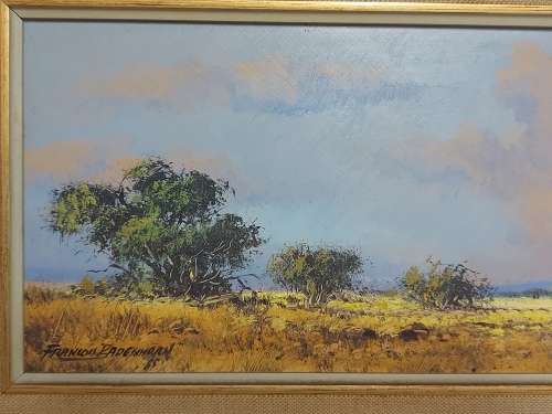 INVESTMENT ART: ORIGINAL FRANCOIS BADENHORST OIL ON BOARD PAINTING WITH A BEAUTIFUL FRAME