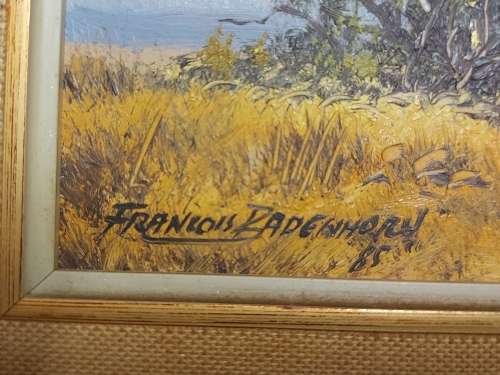 INVESTMENT ART: ORIGINAL FRANCOIS BADENHORST OIL ON BOARD PAINTING WITH A BEAUTIFUL FRAME
