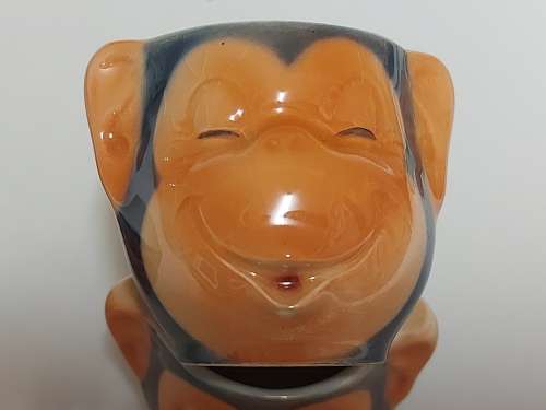 VINTAGE RARE HUMMEL BY GOEBEL HAPPY CHIMPS EGG CUP SET, MADE IN WEST GERMANY
