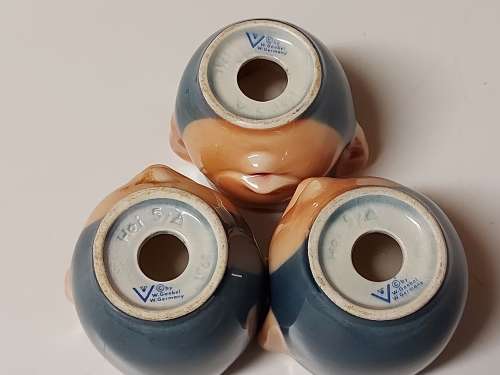 VINTAGE RARE HUMMEL BY GOEBEL HAPPY CHIMPS EGG CUP SET, MADE IN WEST GERMANY