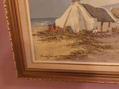 INVESTMENT ART: ORIGINAL DONITA BENZIEN LARGE OIL ON BOARD PAINTING WITH A BEAUTIFUL FRAME