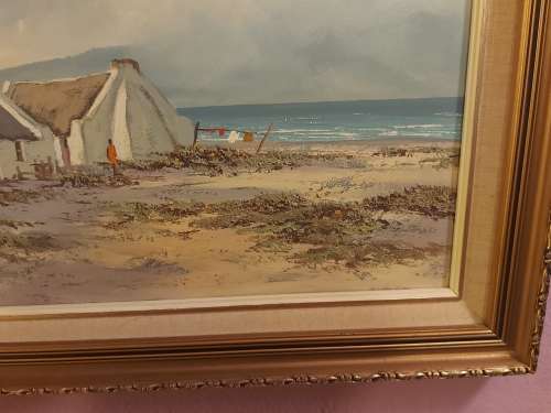 INVESTMENT ART: ORIGINAL DONITA BENZIEN LARGE OIL ON BOARD PAINTING WITH A BEAUTIFUL FRAME