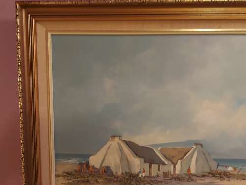 INVESTMENT ART: ORIGINAL DONITA BENZIEN LARGE OIL ON BOARD PAINTING WITH A BEAUTIFUL FRAME