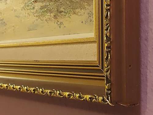 INVESTMENT ART: ORIGINAL DONITA BENZIEN LARGE OIL ON BOARD PAINTING WITH A BEAUTIFUL FRAME