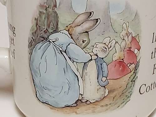 BEAUTIFUL WEDGWOOD OF ERTRURIA BEATRIX POTTER DESIGNS PETER RABBIT MUG