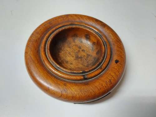 GREAT FIND!  HAND CARVED BOWL MADE FROM THE TEAK OF HMS GANGES OF THE ROYAL NAVY