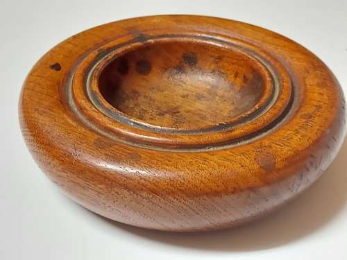 GREAT FIND!  HAND CARVED BOWL MADE FROM THE TEAK OF HMS GANGES OF THE ROYAL NAVY