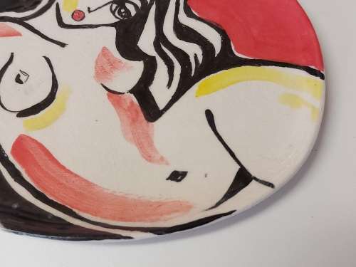 GORGEOUS CONTEMPORARY ART CERAMIC PLATE, SIGNED BY THE ARTIST