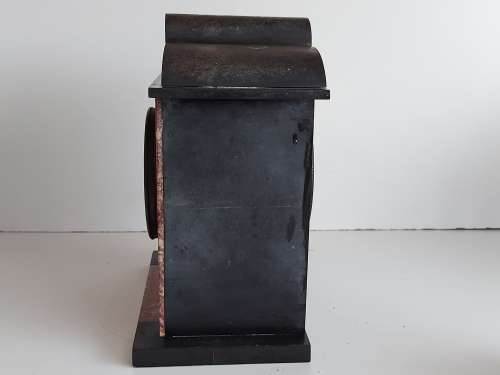 ANTIQUE 19th CENTURY L MARTI ET CIE MEDAILLE DE BRONZE FRENCH MARBLE AND SLATE MANTLE CLOCK