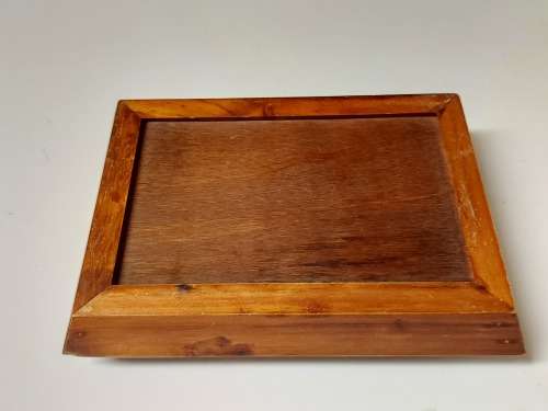 CARROLL BOYES FUNCTIONAL ART:  EARLY DESIGN PEWTER AND WOOD TRAY