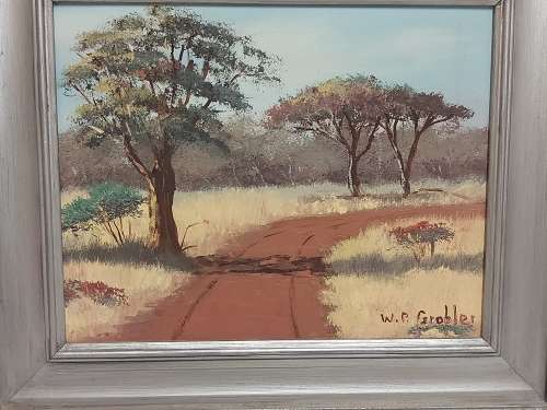 INVESTMENT ART: STUNNING ORIGINAL W P GROBLER OIL ON BOARD LANDSCAPE PAINTING