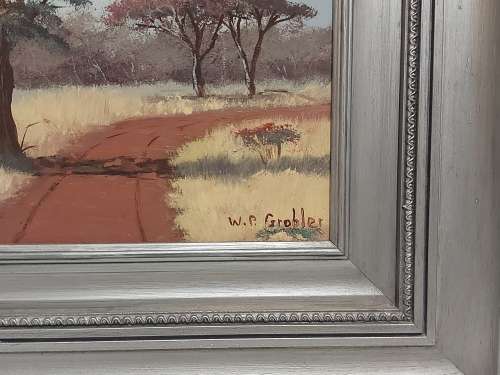 INVESTMENT ART: STUNNING ORIGINAL W P GROBLER OIL ON BOARD LANDSCAPE PAINTING