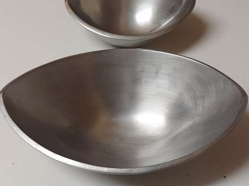BEAUTIFUL FUNCTIONAL ART CAST ALUMINIUM SET OF THREE SOLID AND STURDY BOWLS