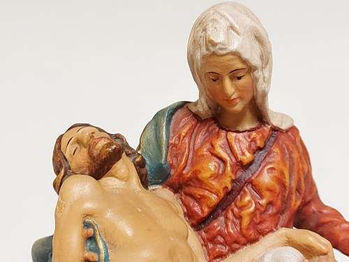 ULTRA RARE VINTAGE OTCO DESIGNER WOOD CARVED MADONNA AND JESUS SCULPTURE, MADE IN ITALY